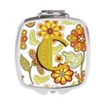 Carolines Treasures Letter C Floral Mustard and Green Compact Mirror CJ2003-CSCM